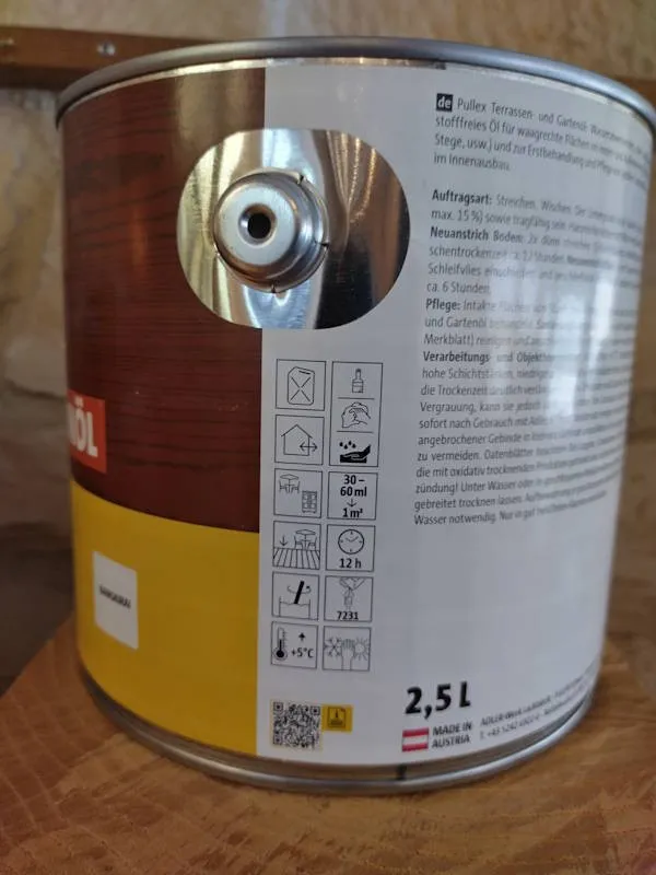 Adler Pullex Terrassen- und Gartenöl Bangkirai 2,5 Liter