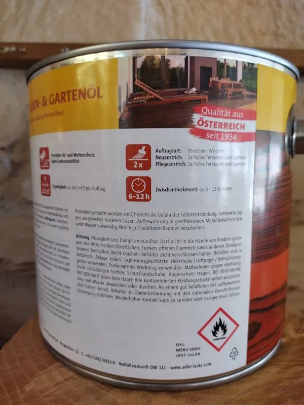 Adler Pullex Terrassen- und Gartenöl Bangkirai 750 ml