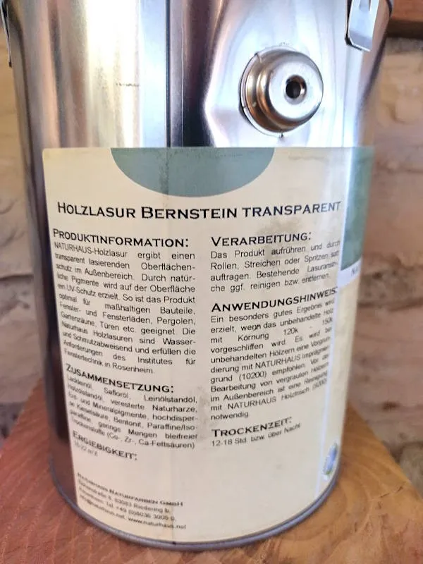 Naturhaus Holzlasur Bernstein transparent