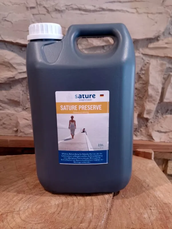 Sature Preserve Holzschutz 2,5 Liter mit Silberpatinierung