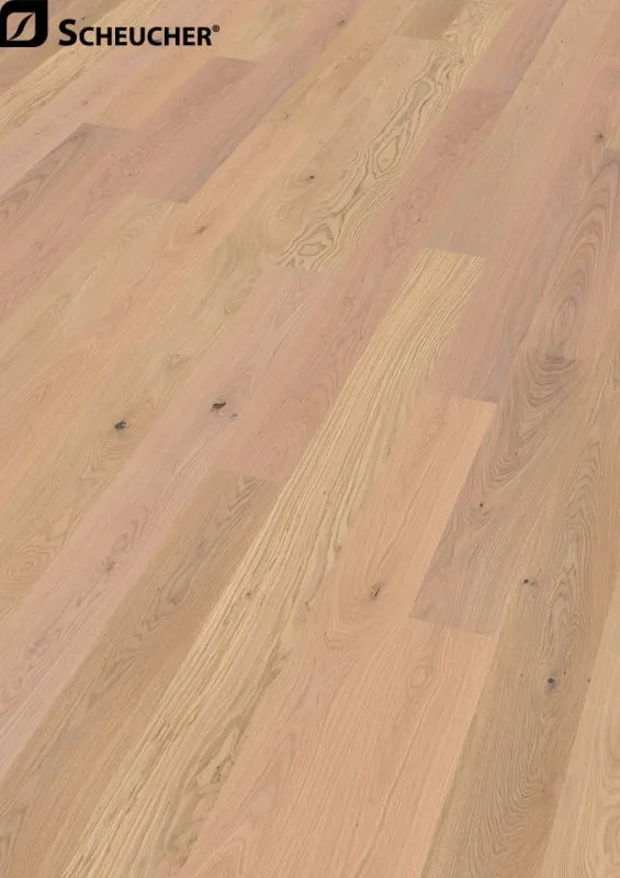 Scheucher Landhausdiele 3-Schicht Eiche 4V Natural Balance gebürstet Weiß Ultra matt geölt